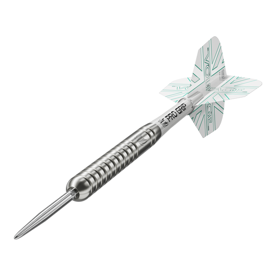 Target Rob Cross Voltage Swiss Point Steel Darts Target Rob Cross Voltage Swiss Point Steeldarts sind im Bild klar zu erkennen. Die Darts sind filigran gearbeitet.