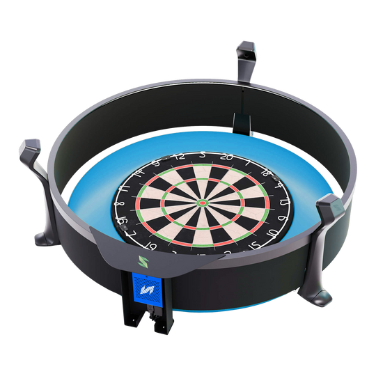 Scolia Home 2 FLEX - Electronic Autoscoring System with Lighting Ring 2026 Das Bild zeigt das Produkt "Scolia Home 2 FLEX – Electronic Score System mit Beleuchtungsring". Es handelt sich um ein elektronisches Punktesystem für Dartboards mit integriertem LED-Leuchtring.