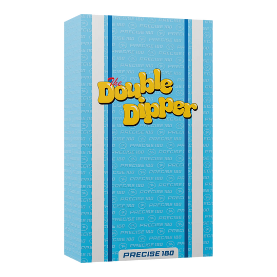 Zu sehen sind Precise 180 Bela Schugmann Double Dipper V1 Steeldarts. Das Produkt steht für Präzision und ein angenehmes Spielgefühl.
