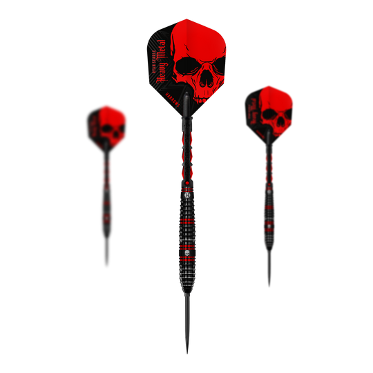 Dies ist ein Harrows Ryan Searle 90% Steeldarts Quick Point Steeldart-Set. Die Darts sind aus hochwertigem Material gefertigt.