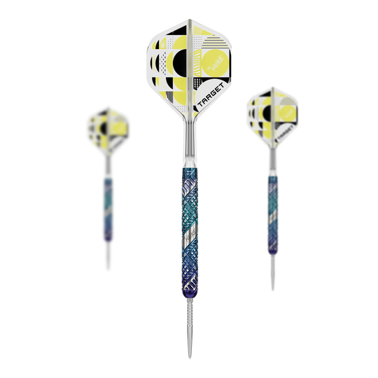 Target Luke Littler Edge Swiss Point Steel Darts Hier sieht man die Target Luke Littler Egde Swiss Point Steeldarts im Set. Das Set ist ideal für Dartspieler, die professionelle Ausrüstung suchen.