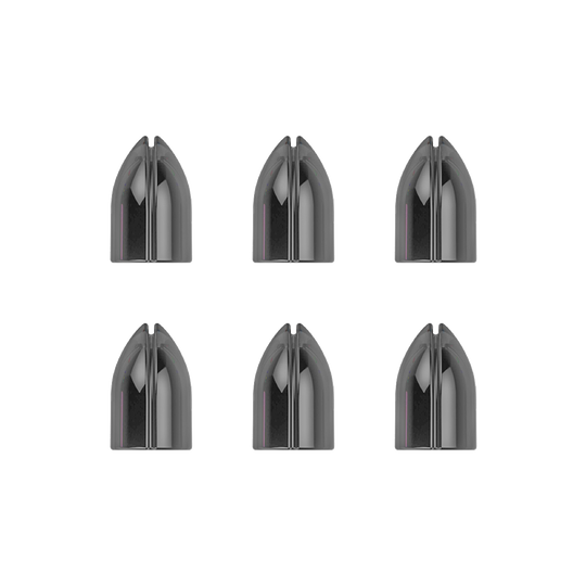 SLZ-525-L-Style-Shell-Lock-Ringe-Schwarz-1YTe78quXN3xMN Das Bild zeigt sechs schwarze L-Style Shell Lock Ringe, die in zwei Reihen angeordnet sind. Diese Ringe werden als Zubehör für Dartpfeile verwendet.