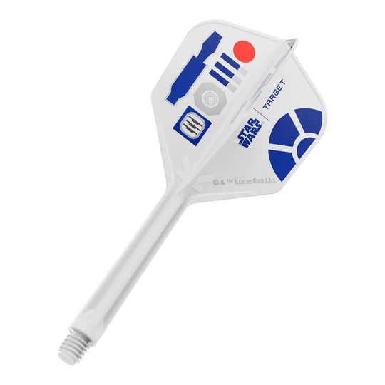 Target Star Wars K-Flex R2D2 No6 Flights Das Bild zeigt ein Produkt mit dem Dateinamen 410512_Target_StarWars_KFlex_R2D2_No6_Flights_Medium_33mm_1. Es dürfte ein Dart-Flight im Star Wars Design sein.