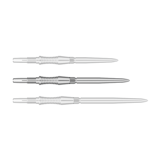 Target Swiss Point Dart Tips Signature RST - Silver Das Foto zeigt ein Produkt mit dem Dateinamen 340301_Target_Swiss_Point_Dartspitzen_Signature_RST_Silber_35mm_1. Dies sind wahrscheinlich silberne Dartspitzen mit einer Länge von 35 mm.