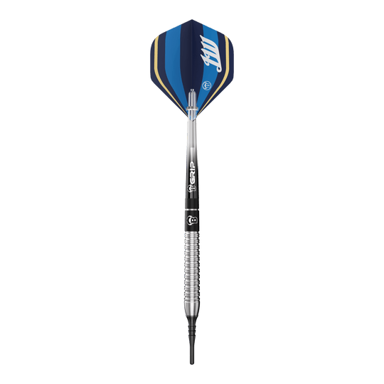 Hier sind Bulls Leon Weber Softdarts - 22g zu sehen. Die Softdarts bieten eine hochwertige Verarbeitung und gute Flugeigenschaften.
