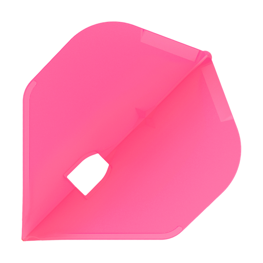 L-Style Champagne L1PRO Flights Das Bild zeigt eine pinke Dart-Flügel. Er hat eine diamantartige Form mit einer kleinen Öffnung in der Mitte.