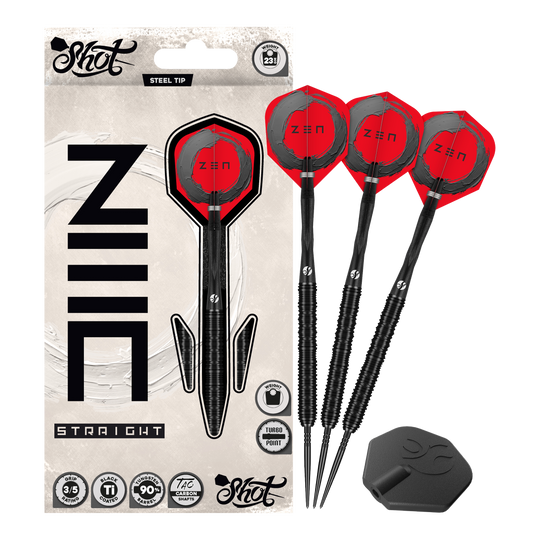 Shot ZEN Straight Turbo Point Steel Darts - 23g