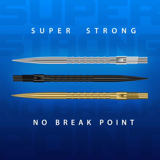 Harrows Quick Point Heavy Metal Dart Tips - Black Harrows Quick Point Heavy Metal Dartspitzen in Schwarz werden gezeigt. Sie haben eine strukturierte Oberfläche für besseren Halt.