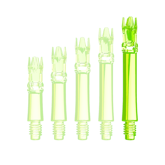 L-Style L-System Replacement Shafts - Neon Yellow Hier ist eine neongelbe Ersatzshaft dargestellt. Sie ist einzeln und von vorne aufgenommen.