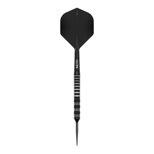 Red Dragon Sable Parallel Switch Point Steel Darts Das Bild zeigt die Red Dragon Sable Parallel Switch Point Steeldarts. Drei silberne Darts sind nebeneinander angeordnet gezeigt.