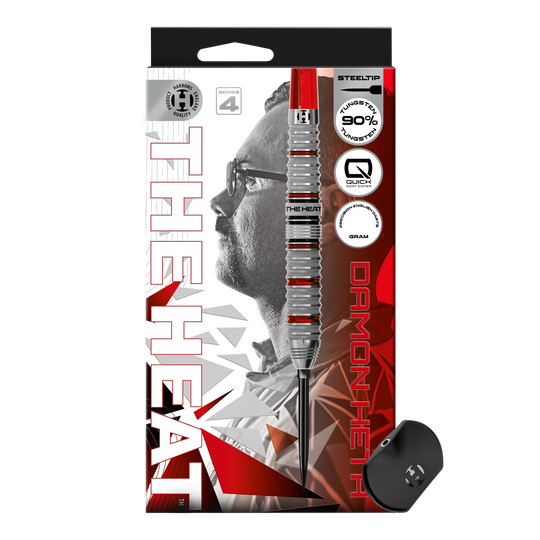 Harrow's Damon Heta Series 4 Quick Point steel darts Abgebildet sind die Harrows Damon Heta Series 4 Quick Point Steeldarts. Diese Darts zeichnen sich durch ein modernes Design und ausgezeichnete Flugeigenschaften aus.