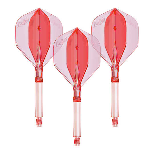 L-Style L-Sytem Flights - Clear Red Ein Set mit großen klar roten Dart-Flights aus dem L-System. Praktisch für Dartspieler, die ihre Ausrüstung verbessern möchten.
