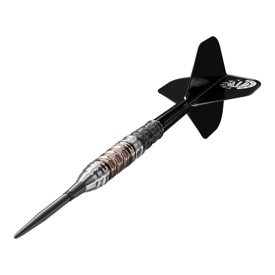 Target Japan Charis GEN6 Swiss Point Steel Darts - 23g Die Target Japan Charis GEN6 Swiss Point Steeldarts - 23g werden hier abgebildet. Man erkennt das schlanke Barrel und die präzise Verarbeitung.