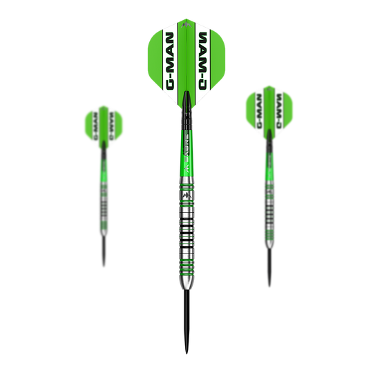 Mission Graham Hall Black Green Steel Darts - 22g