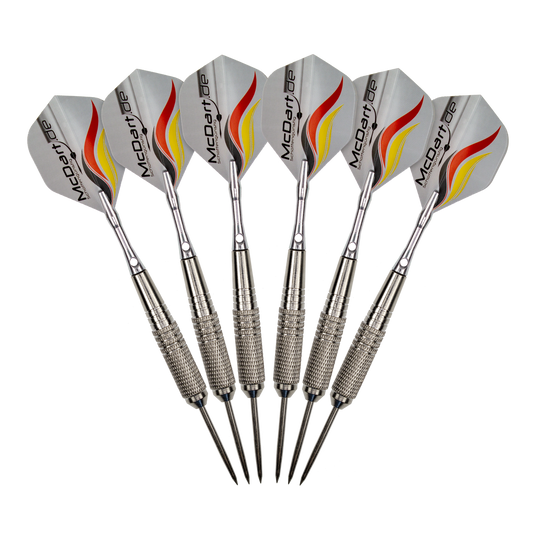 McDart Starter Pack Steel Dart Das Bild zeigt ein McDart Starterpack. Es eignet sich hervorragend für Einsteiger im Dartsport.