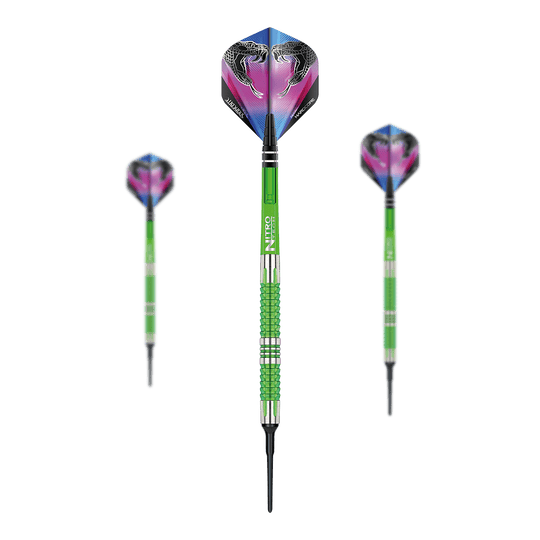 Red Dragon Peter Wright Snakebite Mamba 2 soft darts Red Dragon Peter Wright Snakebite Mamba 2 Softdarts. Das Bild zeigt Softdarts mit Schlangenmotiv.