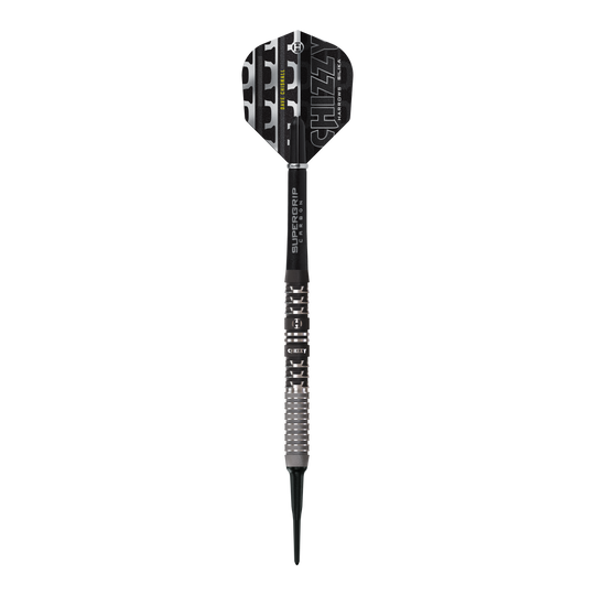 Gezeigt werden die Harrows Dave Chisnall Chizzy Series 4 Softdarts. Das Produkt bietet hohen Spielkomfort.