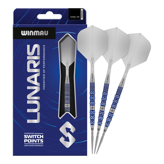 Winmau Lunaris Tapered Switch Point Steeldarts Hier ist das Produkt Winmau Lunaris Tapered Switch Point Steeldarts zu sehen. Diese Steeldarts bieten eine hochwertige Verarbeitung und ein elegantes Aussehen.