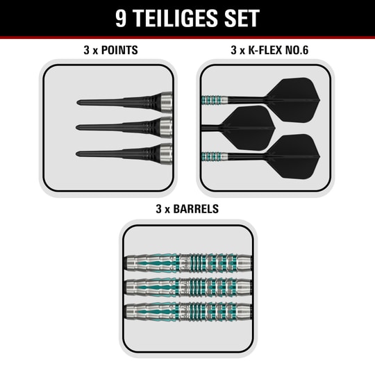 Target Black Marque Pierce Soft Darts - 18.5g Hier sind die Target Black Marque Pierce Softdarts mit 18,5g abgebildet. Die Darts sind speziell für hohe Präzision und Stil entwickelt.