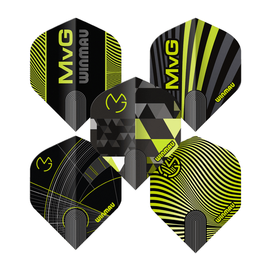 Dieses Bild zeigt die Winmau Michael Van Gerwen Prism No2 Standard Flight Collection. Das Produkt ist speziell für den Dartsport entwickelt.
