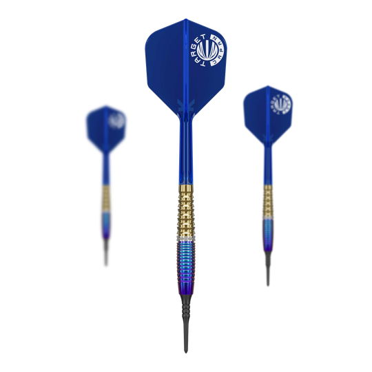 Target Japan Prime Series Zenith GEN2 Softdarts - 20g. Abgebildet ist das komplette Set dieser Softdarts.