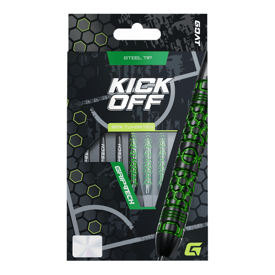 GOAT Kick-Off Steel Darts Das Foto zeigt die GOAT Kick-Off Steeldarts. Dieses Dart-Set zeichnet sich durch eine ansprechende Optik und Funktionalität aus.