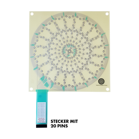 LW30_L-wen_Dart_Ersatzteil_Matrix_1_20Pins Das Bild zeigt das Produkt "Löwen Dart Ersatzteil Matrix". Unten steht der Hinweis "Stecker mit 20 Pins".