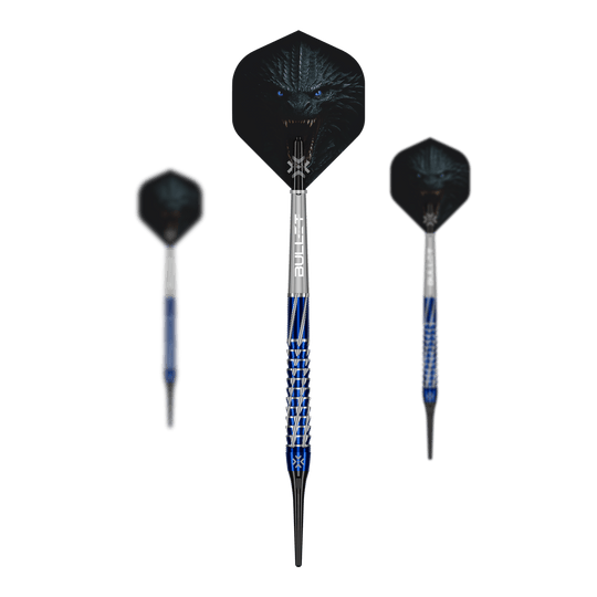 Abgebildet ist das Produkt Bullet Hydra Softdarts - 20g. Es handelt sich um ein Softdart-Set mit moderner Gestaltung.