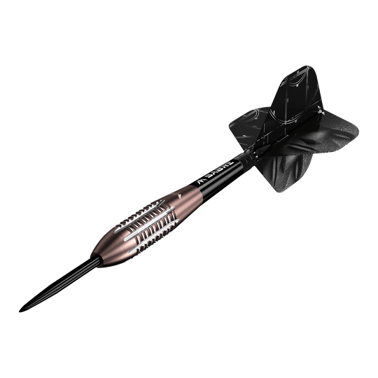 Mission Arkitekt Bronze Silica PVD Steeldarts - 23.5g Das Foto präsentiert die Mission Arkitekt Bronze Silika PVD Steeldarts, Gewicht 23,5g. Das Produktdesign hebt die bronzefarbene Beschichtung hervor.