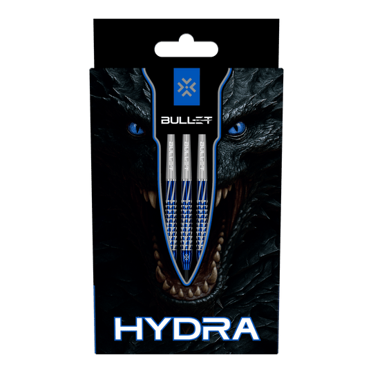 Das Bild zeigt Bullet Hydra Steeldarts. Diese Steeldarts eignen sich für präzises und professionelles Dartspiel.