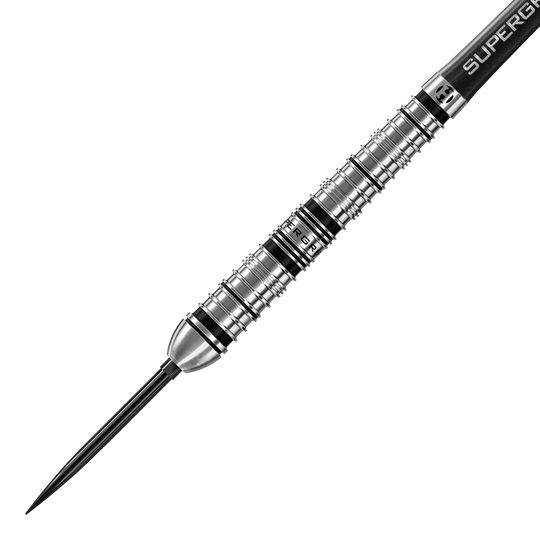Harrows Supergrip Tapered Quick Point Steel Darts Dieses Bild zeigt die Harrows Supergrip QP Tapered Quick Point Steeldarts. Die Darts sind für Präzision und Kontrolle beim Spielen ausgelegt.