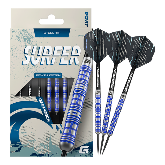 GOAT Surfer Steel Darts Das Foto präsentiert die GOAT Surfer Steeldarts. Sie sind ideal für Dart-Enthusiasten.