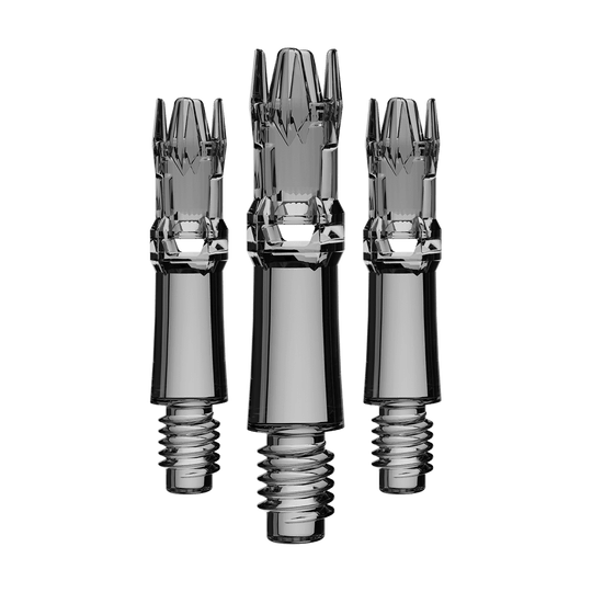 L-Style L-System Replacement Shafts - Clear Black Ein Set von Ersatzshafts in transparentem Schwarz ist zu sehen. Die Shafts sind zusammen abgebildet.