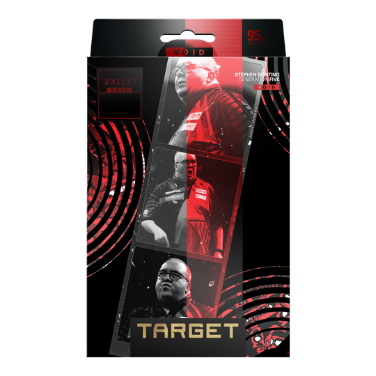 Die Abbildung zeigt die Target Stephen Bunting GEN5 Void Softdarts - 18g. Sie zeichnen sich durch eine hochwertige Verarbeitung und ein modernes Aussehen aus.