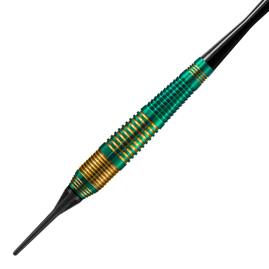 Harrows Vivid Brass Green Soft Darts - 18g