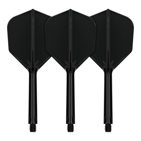 Target K-Flex No6 Flight System - Black Das Bild zeigt das Flight-System Target K-Flex No6 in Schwarz mit 33 mm Länge. Dieses Produkt eignet sich als Ersatzteil für Dartpfeile.