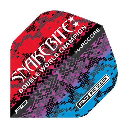 Red Dragon Hardcore Peter Wright Snakebite Multi Snakeskin Red Standard Flights