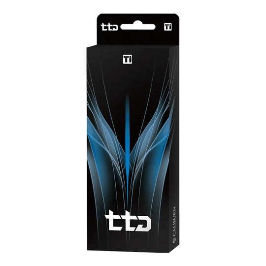 Hier sieht man die Caliburn TTD Complete Titanium T2 Silver Steeldarts mit einem Gewicht von 6g. Das Produkt zeichnet sich durch ein silbernes Titan-Design aus.