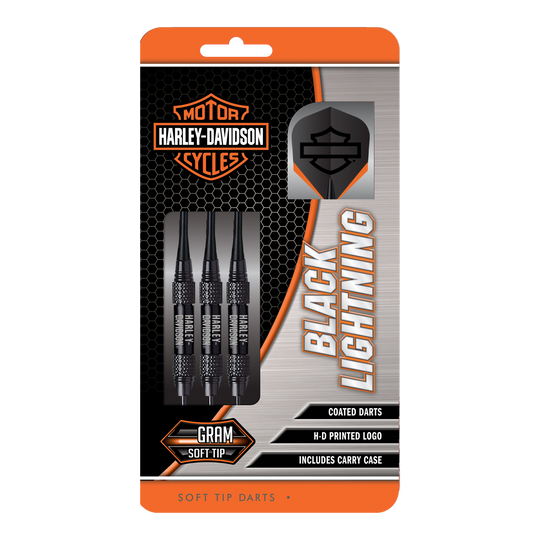 Harley-Davidson Black Lightning Brass Soft Darts - 18g