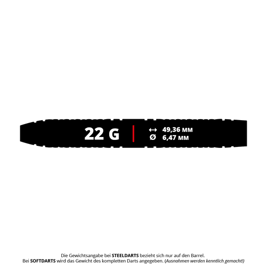 Winmau Team 360 Bradley Van Der Velden Steel Darts - 22g Die Winmau Team 360 Bradley Van Der Velden Steeldarts mit 22g werden gezeigt. Das Bild präsentiert das Design und die Details dieses Dartprodukts.