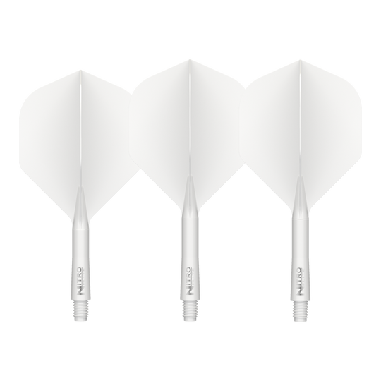 Red Dragon Nitroflite White Shaft White Flights No2 Abgebildet sind die Red Dragon Nitroflite White Shaft White Flights No2. Diese Flights und Shafts sind in Weiß gehalten.