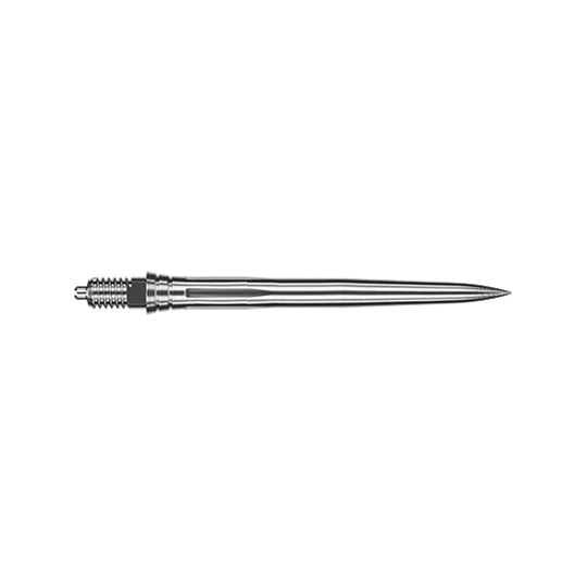 Caliburn EVO dart tips EZ - Smooth - Silver Dieses Bild zeigt silberne, glatte Dartspitzen. Die Dartspitzen sind vermutlich 28mm lang und haben eine einfache Ausführung.