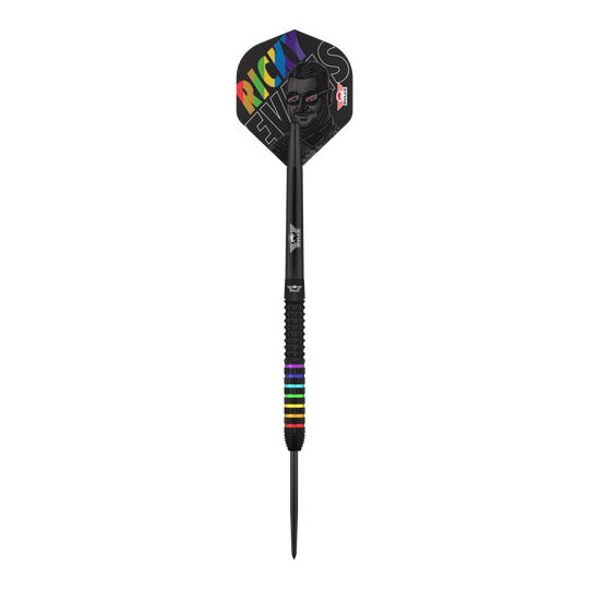 Bulls NL Ricky Evans Rapid 95 steel darts Zu sehen ist das Produkt Bulls NL Ricky Evans Rapid 95 Steeldarts - 23g. Die Aufnahme fokussiert auf die Optik des Dartpfeils.