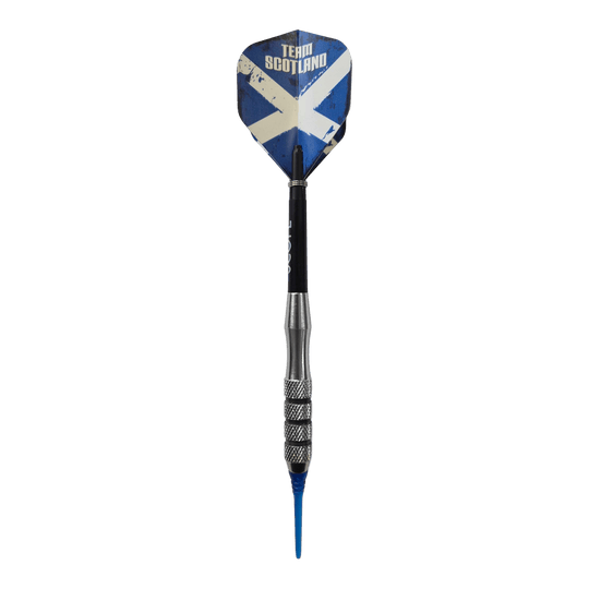 McDart Scottish Cross Brass Soft Darts - 18g Abgebildet sind die McDart Scottish Cross Brass Softdarts mit 18g. Die Darts tragen ein schottisches Kreuz und sind für Softdarts ausgelegt.