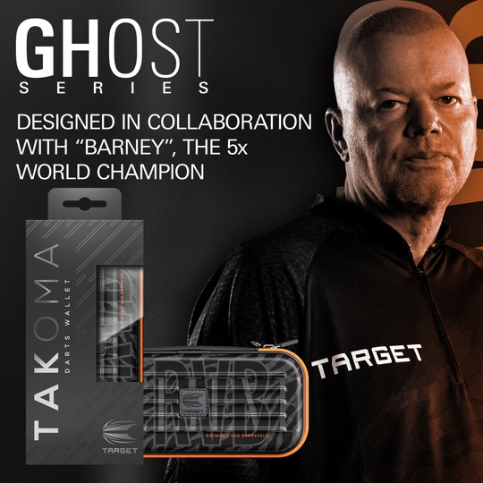 Zu sehen ist das Takoma Ghost Series Raymond Van Barneveld Dartcase. Es ist ein stabiles Etui für Darts, inspiriert von Raymond Van Barneveld.
