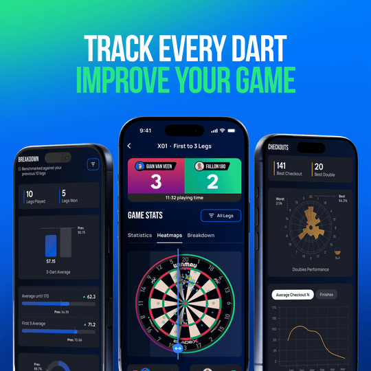 Winmau Autodarts Device Stand & 12 Months Membership Bundle Abgebildet ist das Winmau Device Stand & 12 Monate Membership Bundle. Das Produkt beinhaltet einen Geräteständer und eine zwölfmonatige Mitgliedschaft.