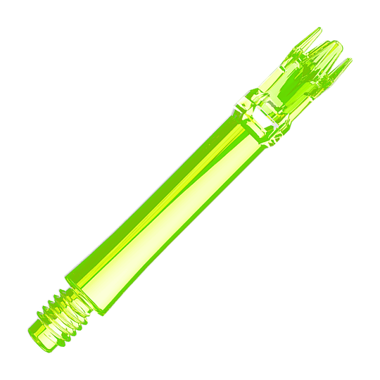 L-Style L-System Replacement Shafts - Neon Yellow Das Produkt zeigt zwei neongelbe Ersatzshafts. Die Anordnung ist linear und die Farbe ist leuchtend.