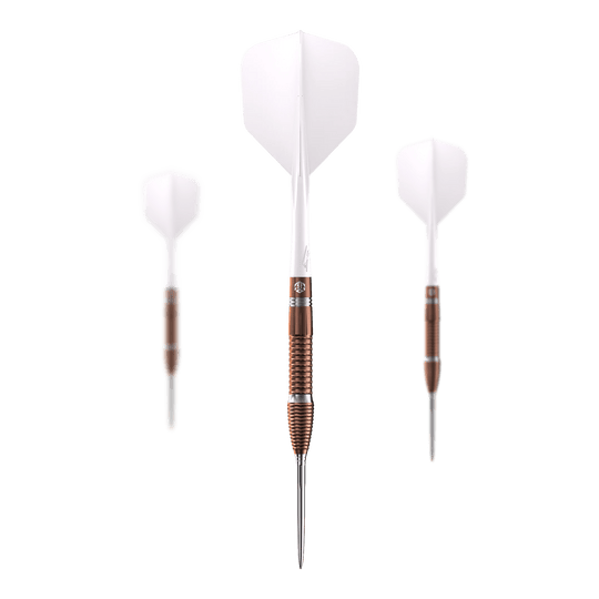 Caliburn Big Cats Lion steel darts Das Foto präsentiert ein Set von Caliburn Big Cats Lion Steeldarts. Alle Darts aus dem Set sind zusammen dargestellt.
