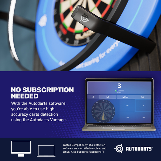 Dieses Bild zeigt das Produkt mit dem Dateinamen 838001_Autodarts_Vantage_Auto-Scoring-System_9. Es handelt sich wahrscheinlich um ein Dart-Zubehör oder ein Autodarts-System.