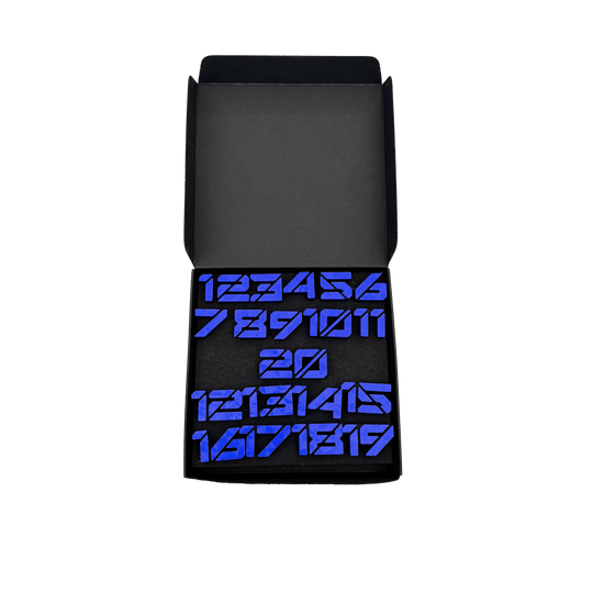 McDart Dartboard Number Rings / Number Ring Cyber Das Bild zeigt die Cyber Blau Box. Die Box hat eine blaue Gestaltung.